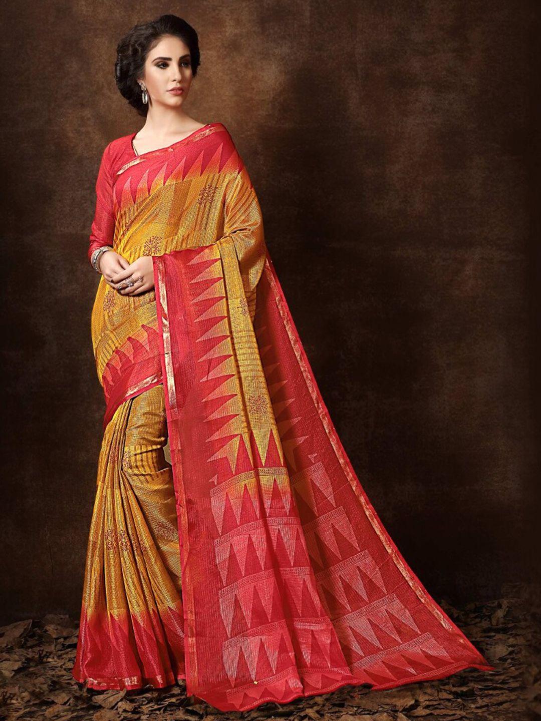 kalini ethnic motifs printed zari saree