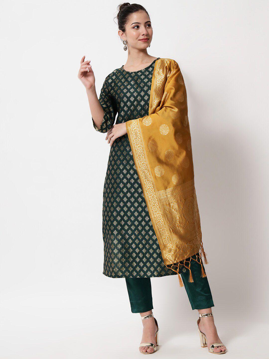 kalini ethnic motifs regular kurta with trousers & dupatta