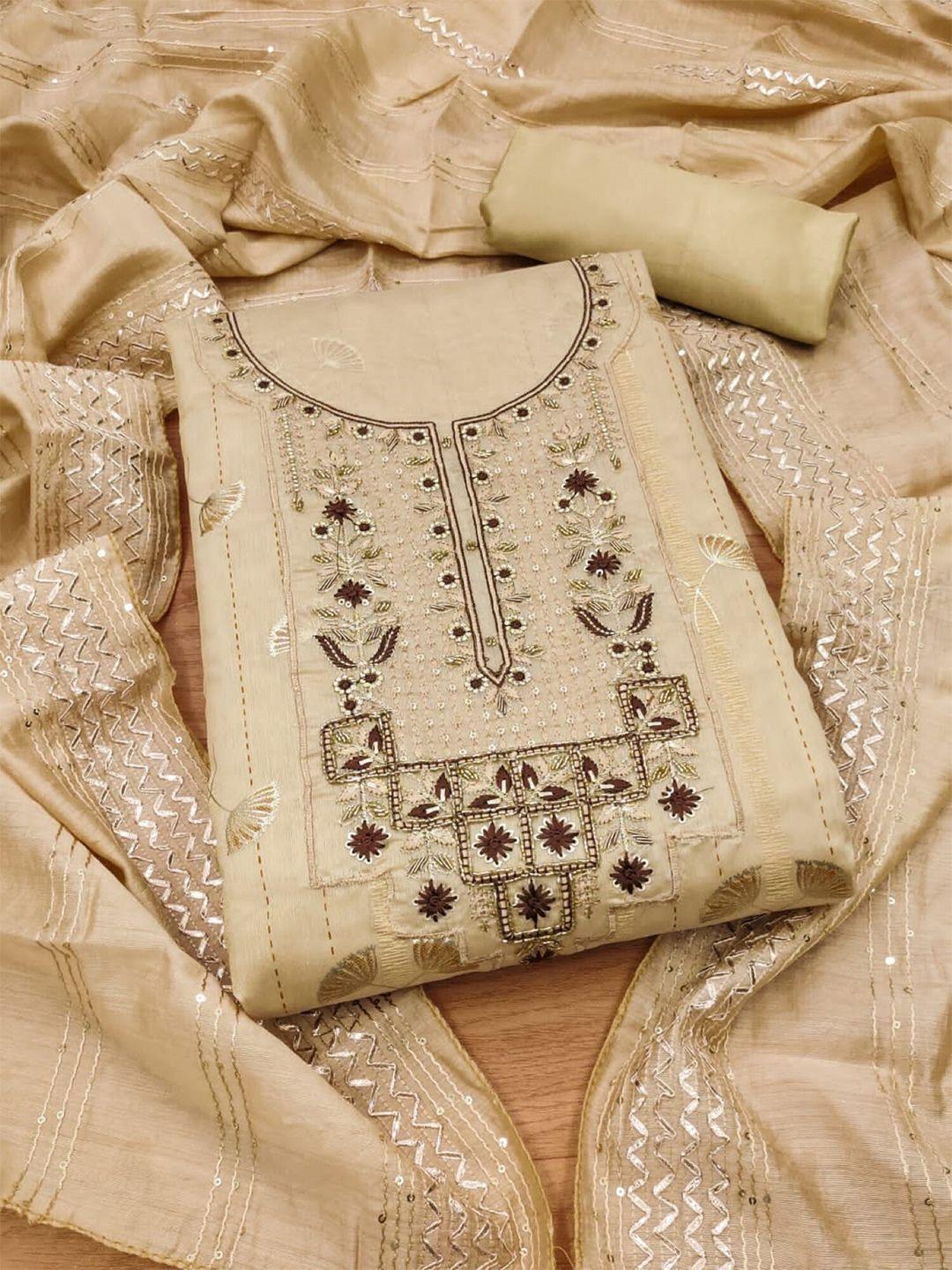 kalini ethnic motifs sequinned embellished unstitched dress material