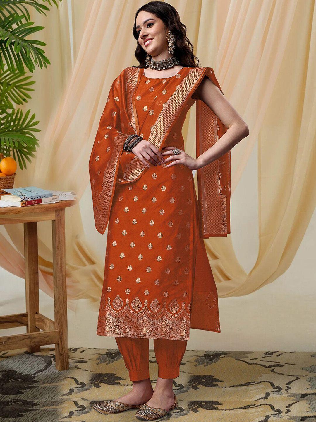 kalini ethnic motifs woven design kurta & salwar with dupatta