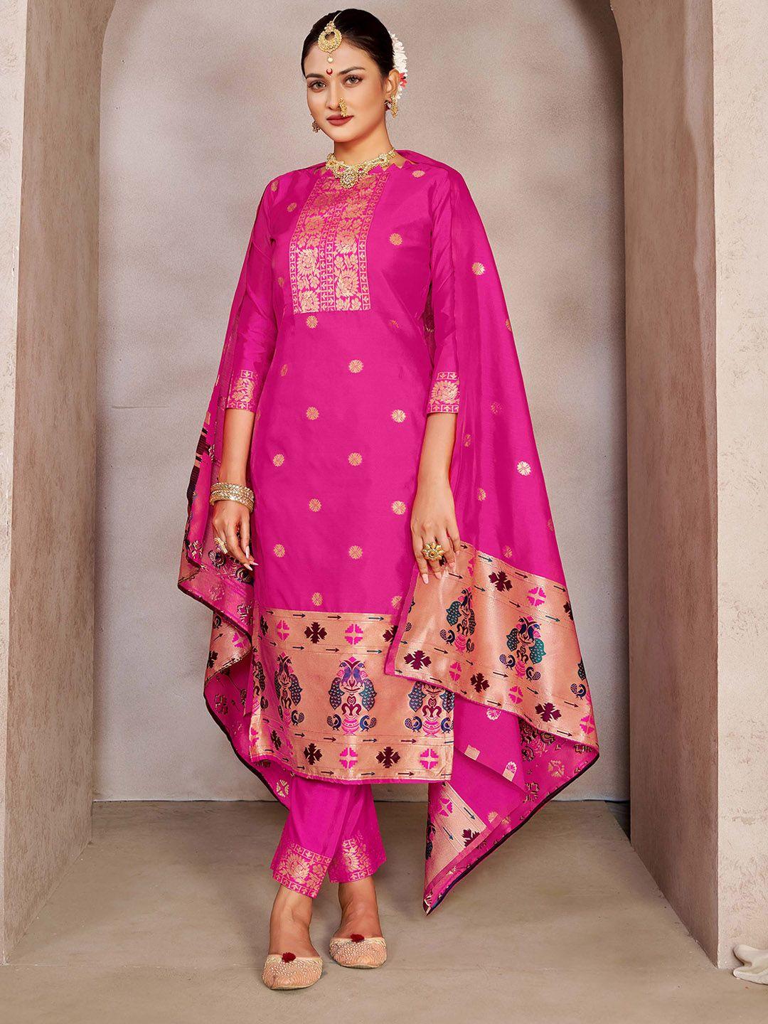 kalini ethnic motifs woven design tapela silk unstitched dress material