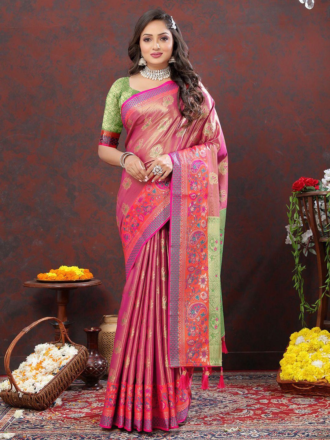 kalini ethnic motifs woven design zari art silk kanjeevaram saree