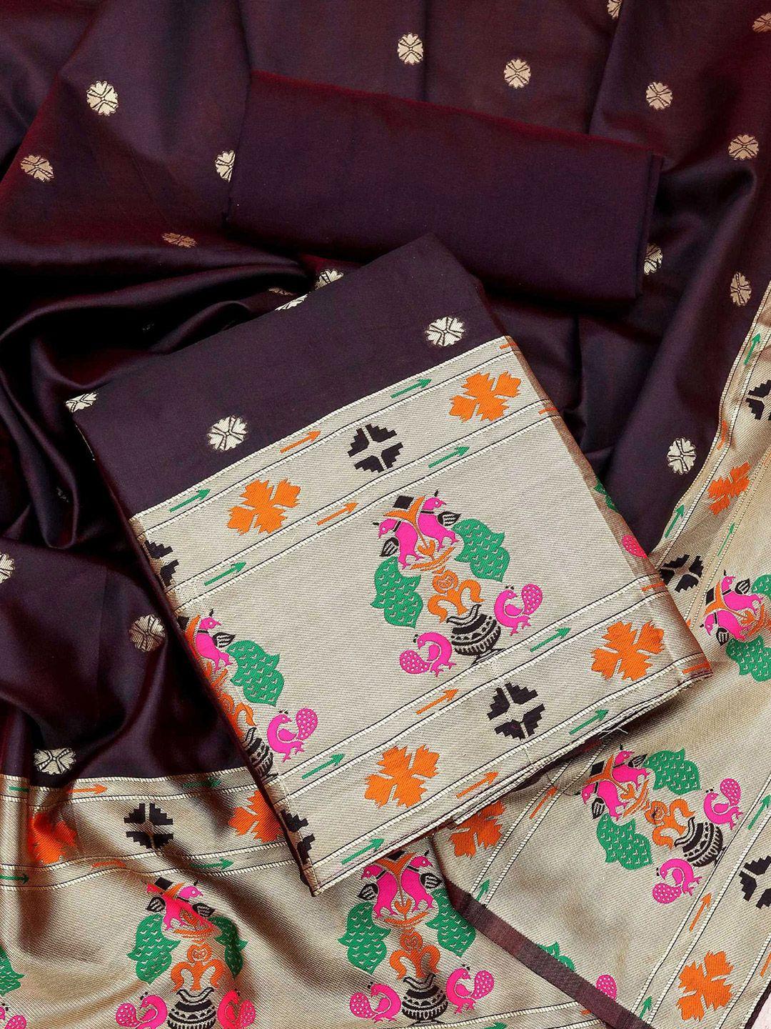 kalini ethnic motifs woven design zari unstitched dress material
