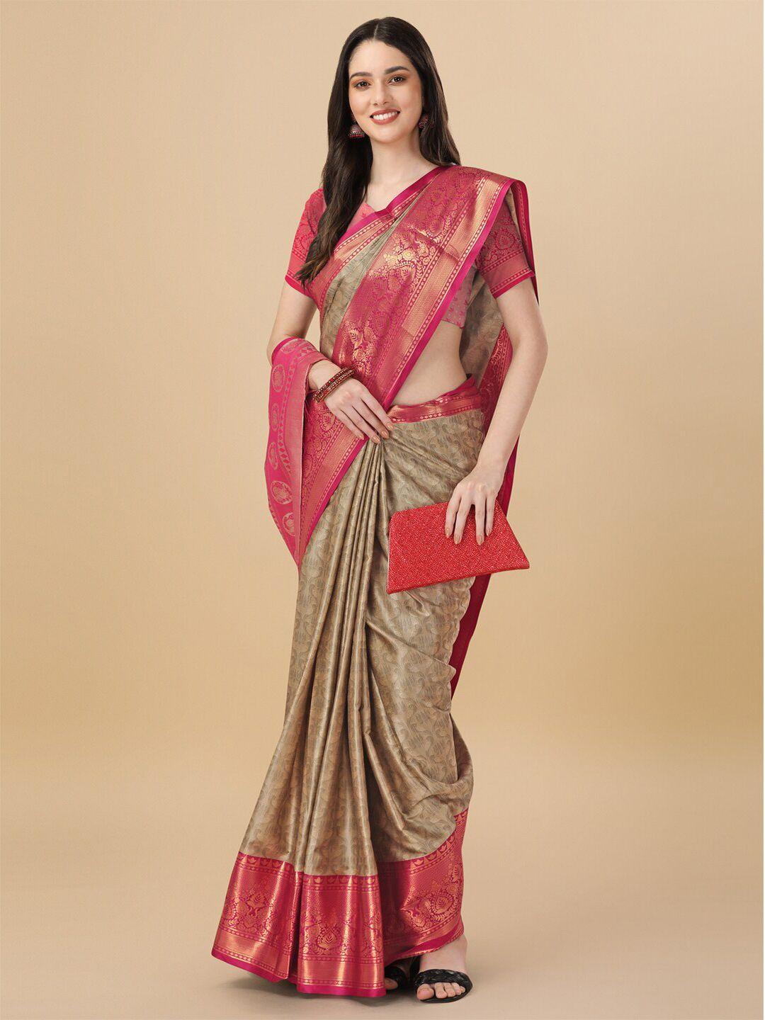 kalini ethnic motifs zari pure cotton heavy work mysore silk saree