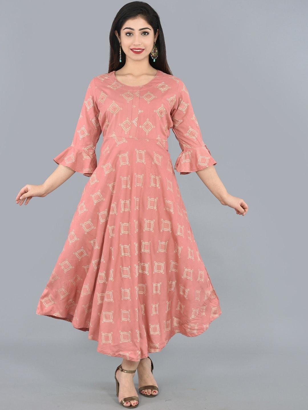 kalini ethnic printed a-line ethnic dress