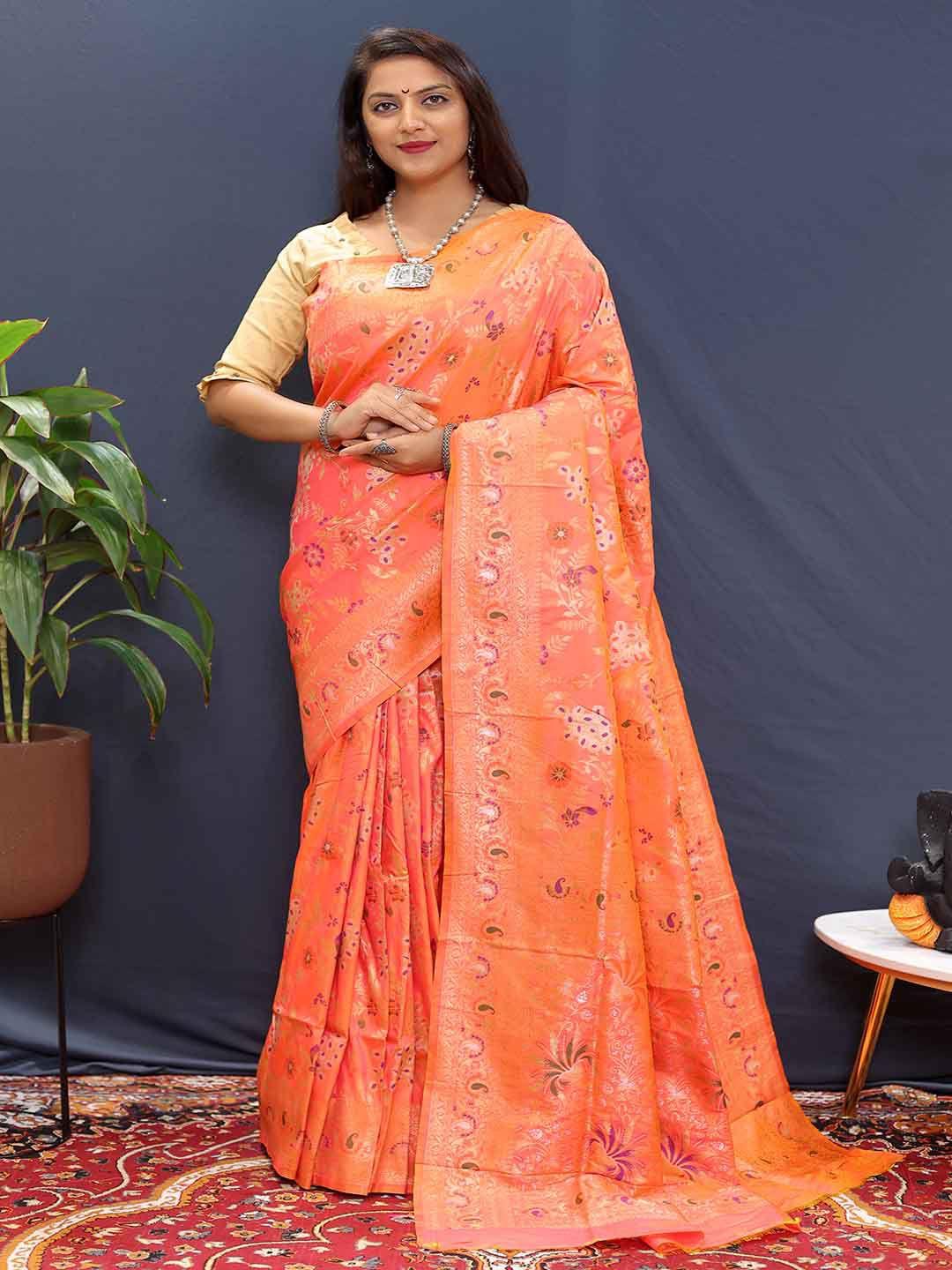 kalini ethnic woven design zari saree