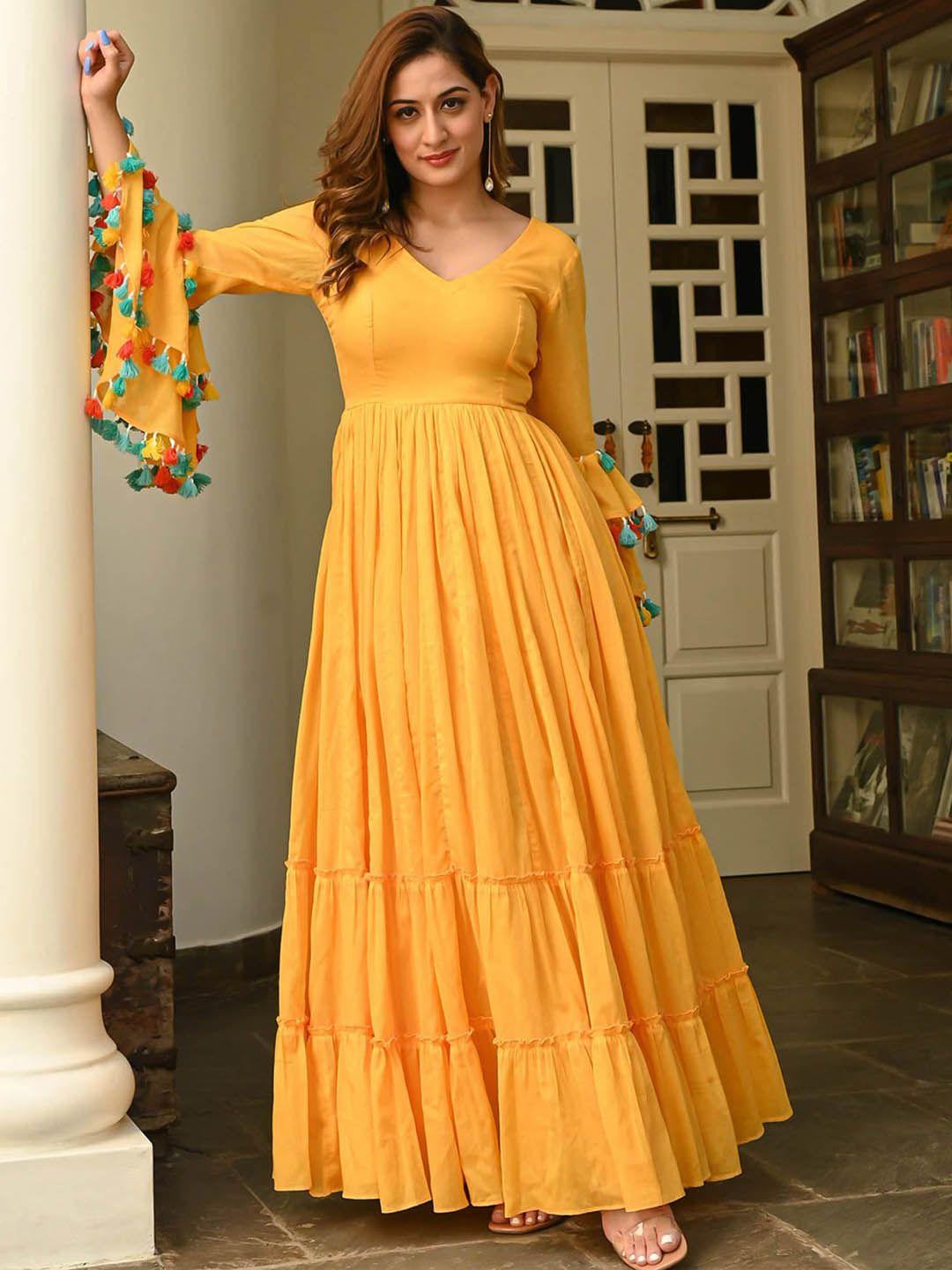 kalini flared sleeves layered anarkali kurta