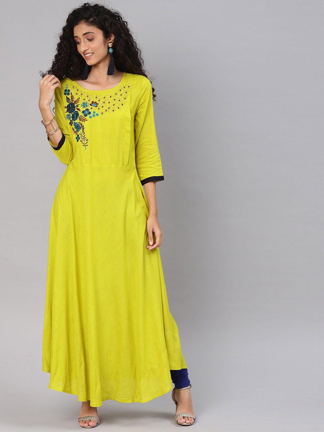 kalini floral embroidered anarkali kurta