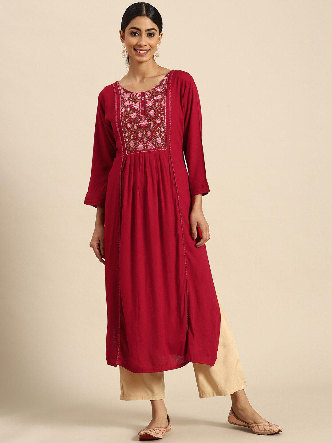 kalini floral embroidered anarkali kurta