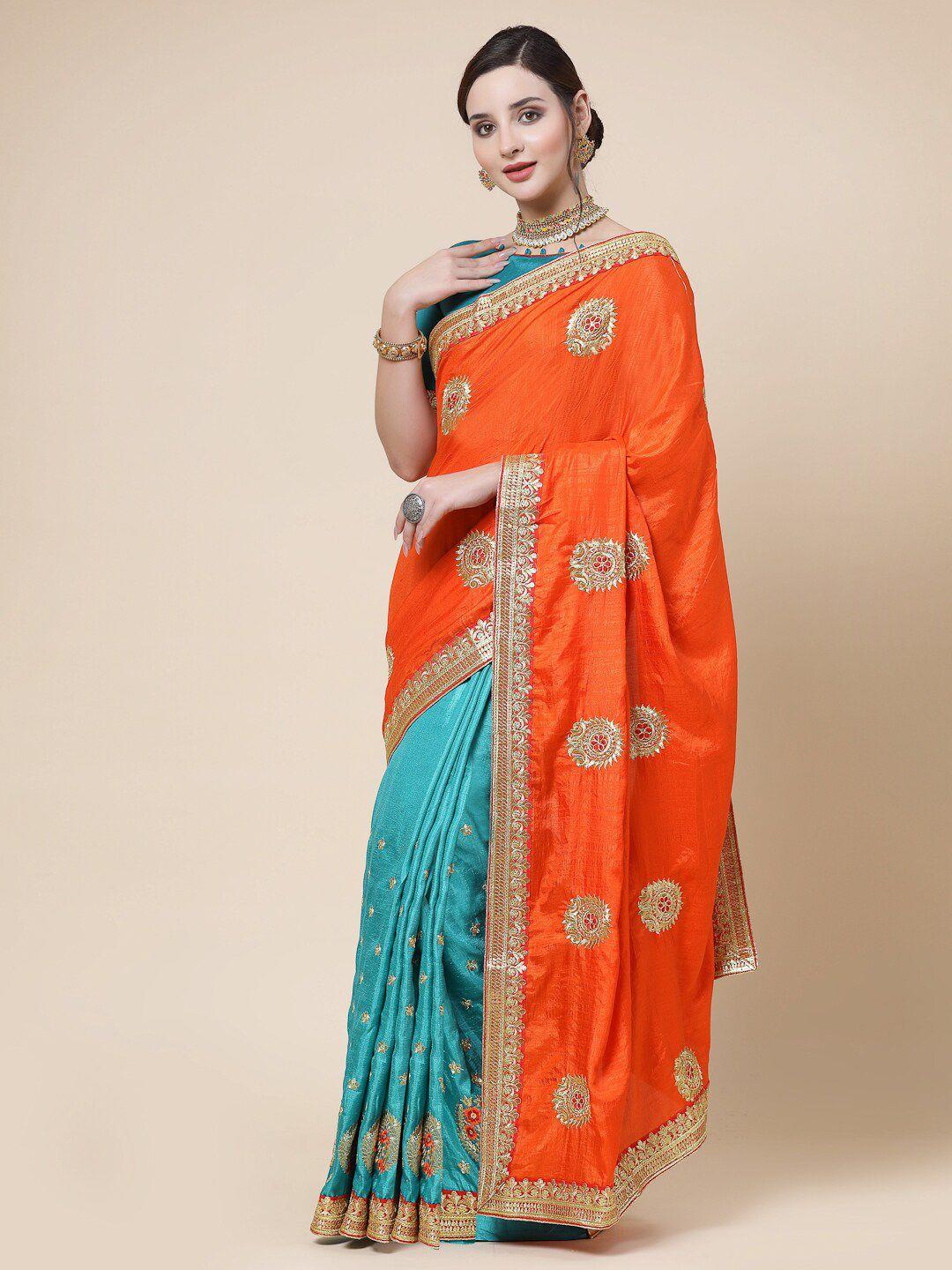 kalini floral embroidered art silk saree