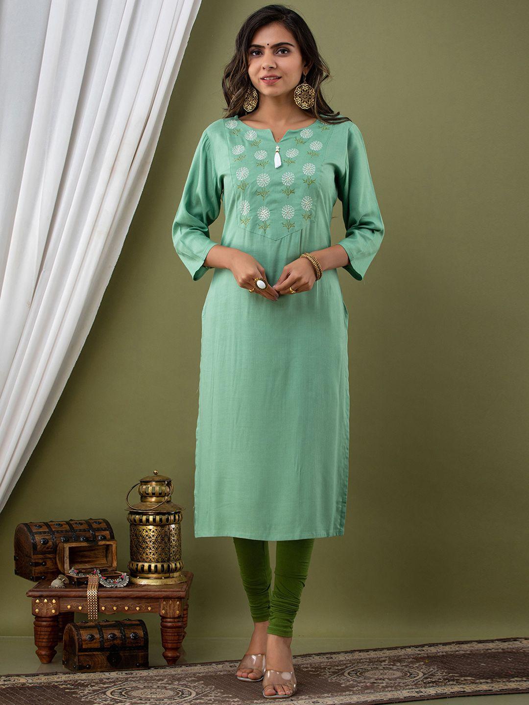 kalini floral embroidered straight kurta