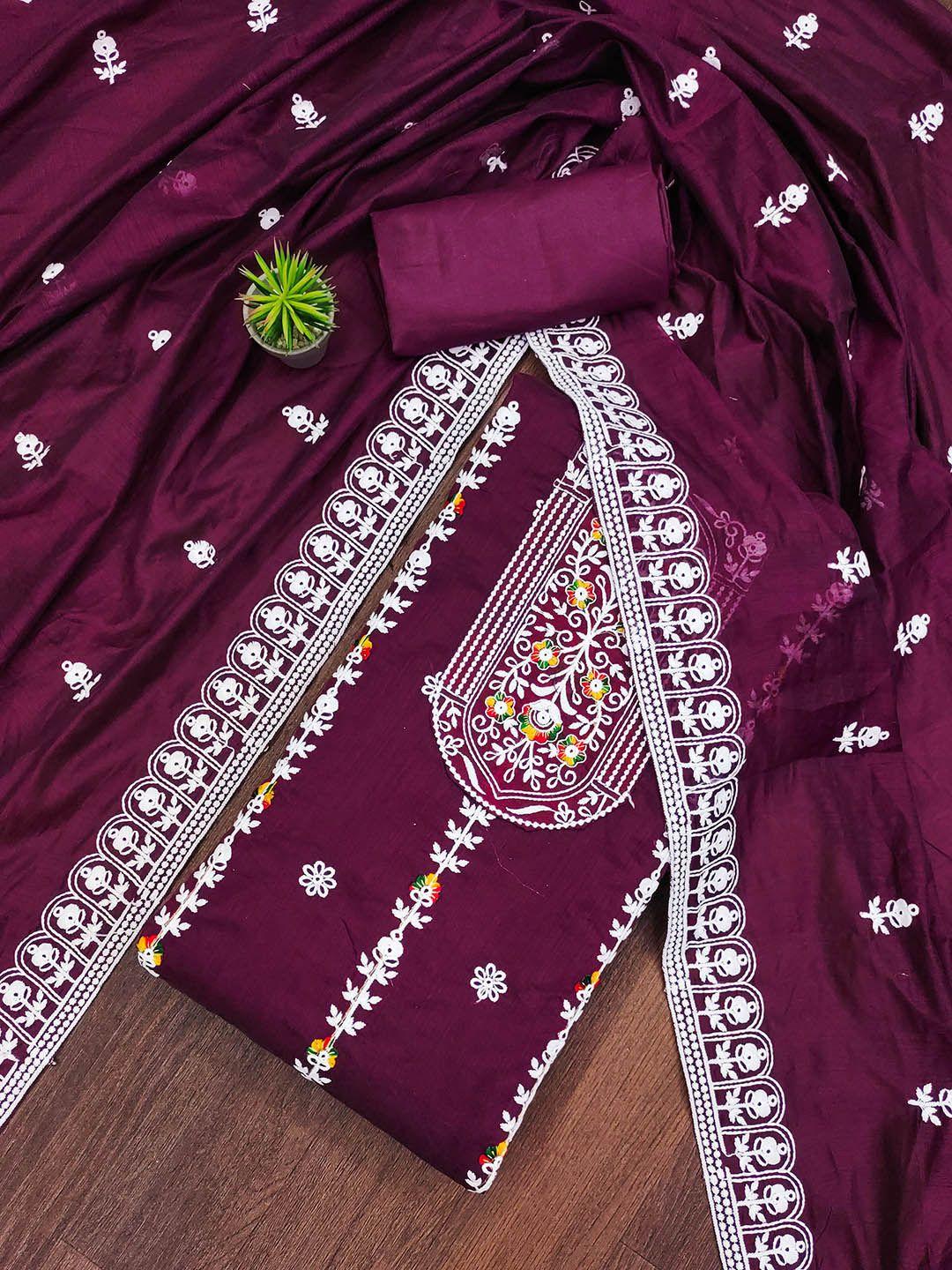 kalini floral embroidered unstitched dress material