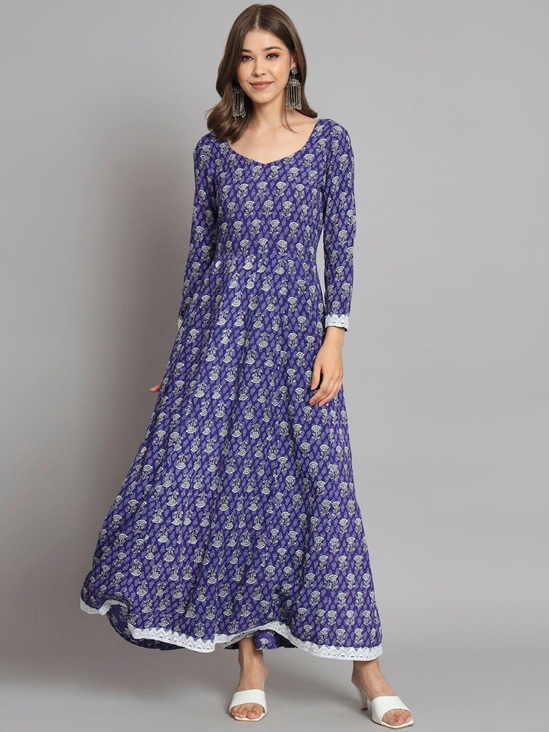 kalini floral motifs printed pure cotton anarkali kurta