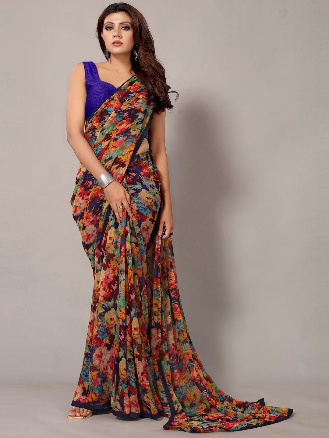 kalini floral poly georgette saree