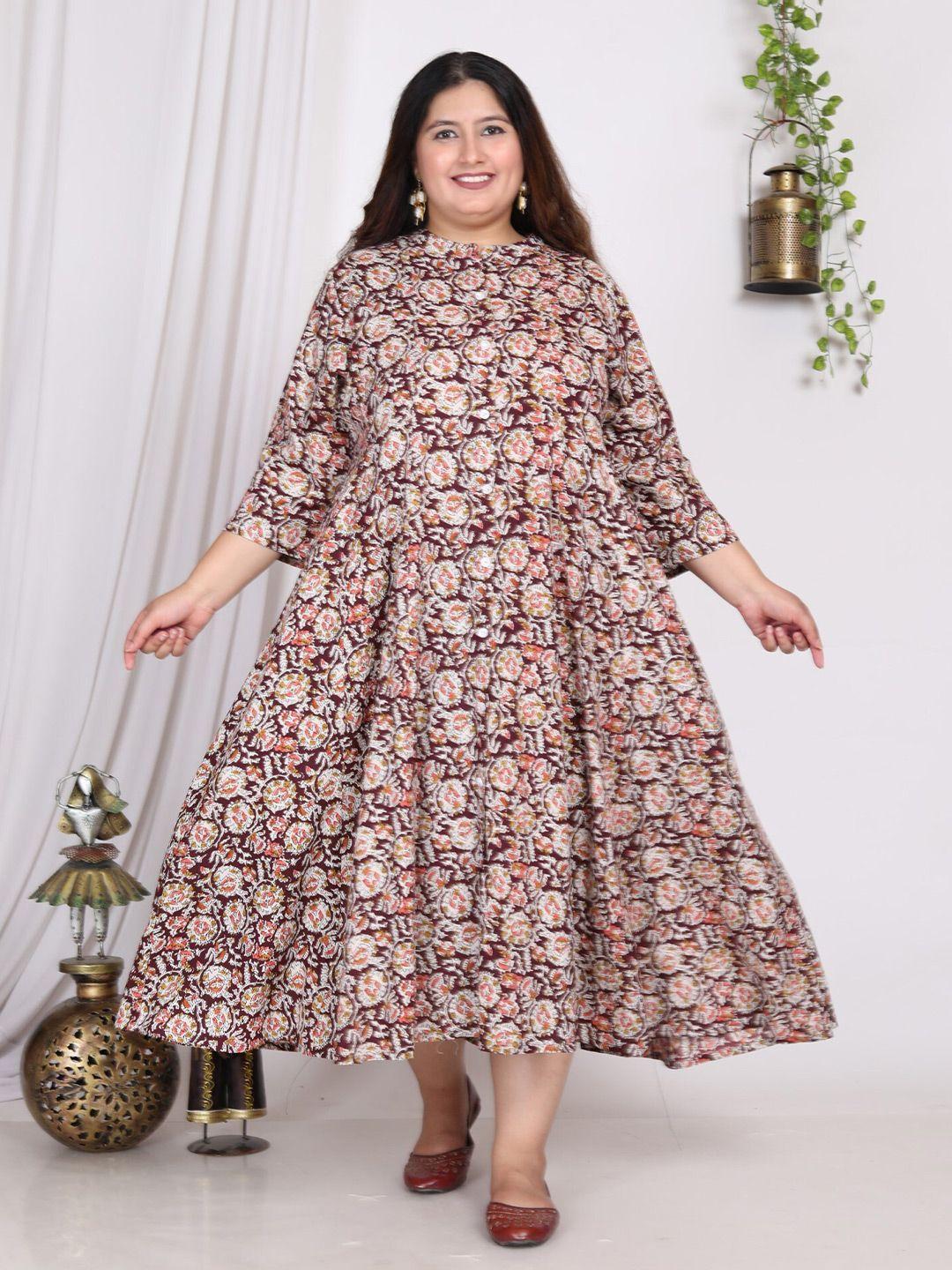 kalini floral print a-line midi dress