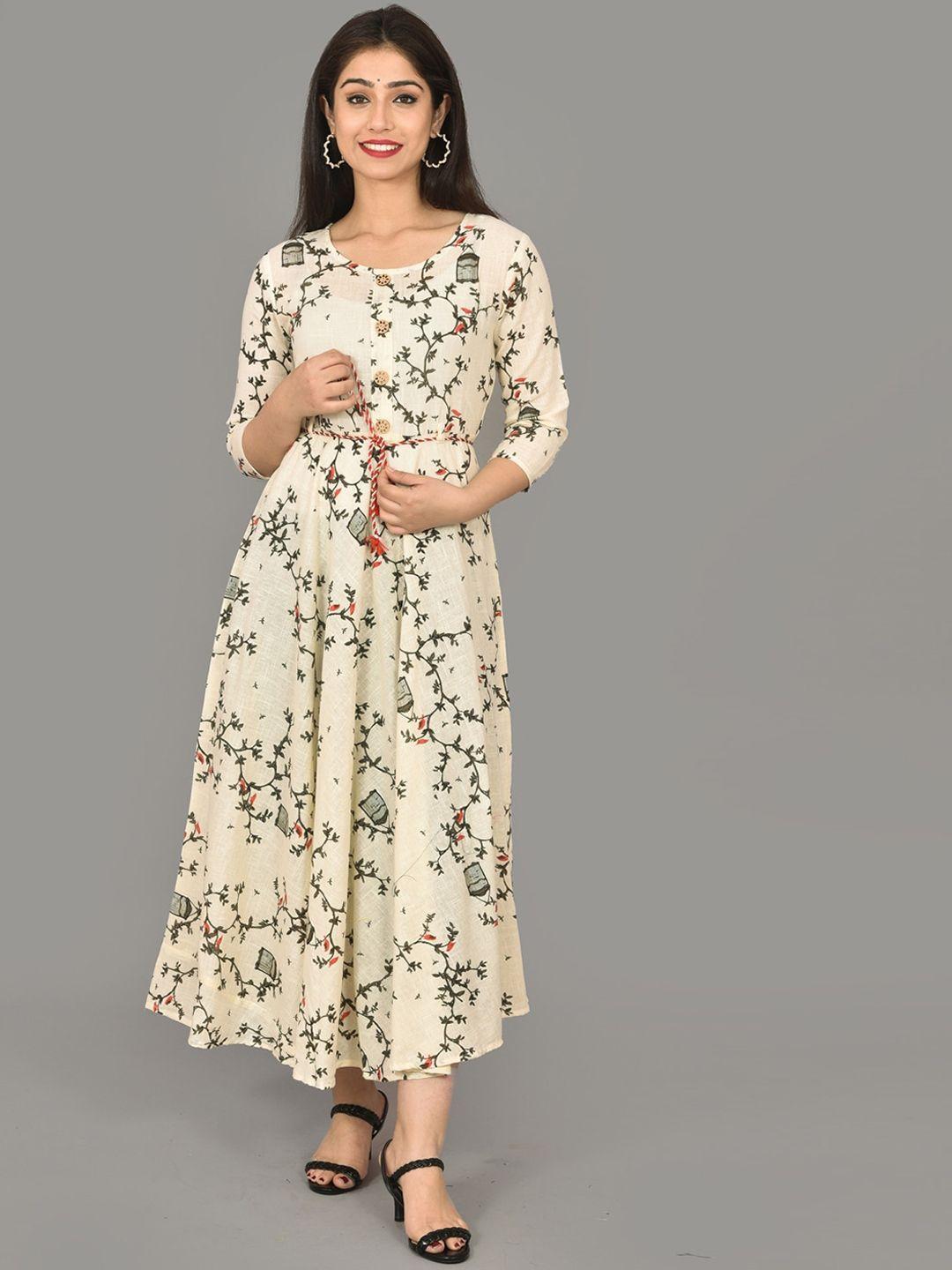 kalini floral printed a-line ethnic dress