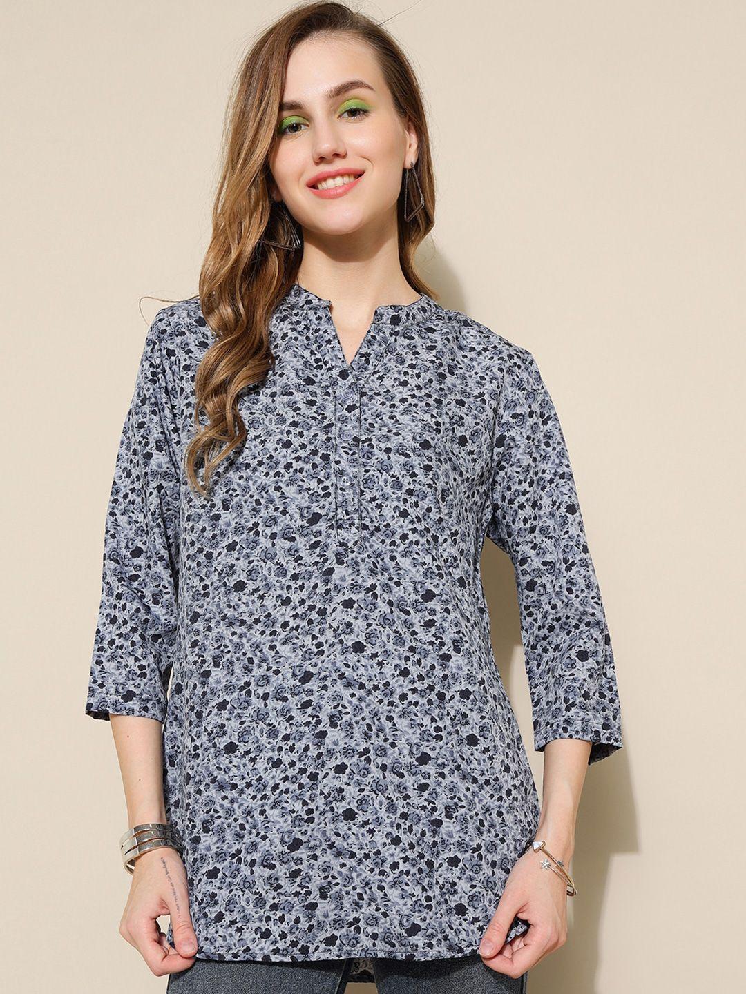 kalini floral printed a line kurti