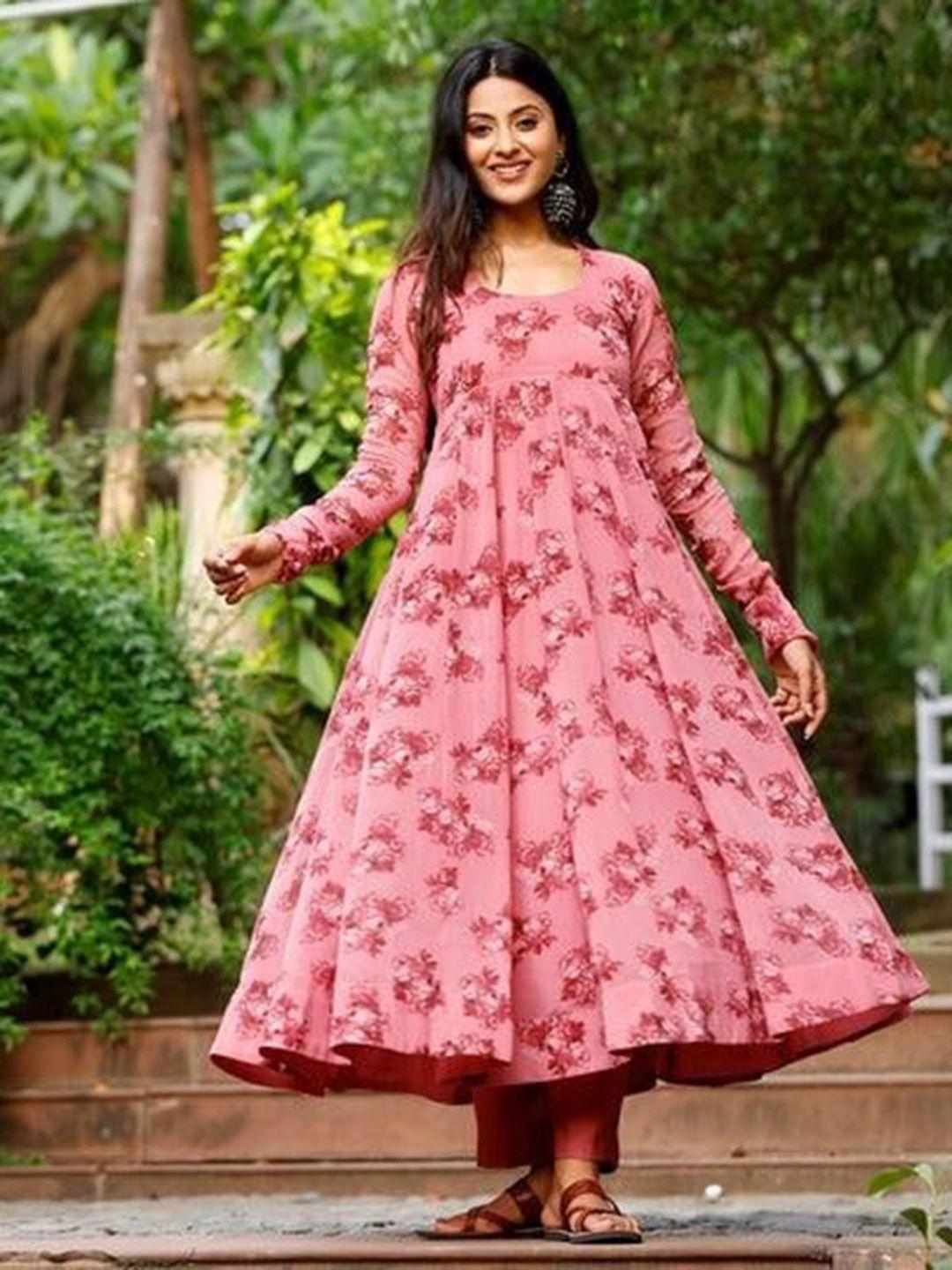 kalini floral printed anarkali kurta