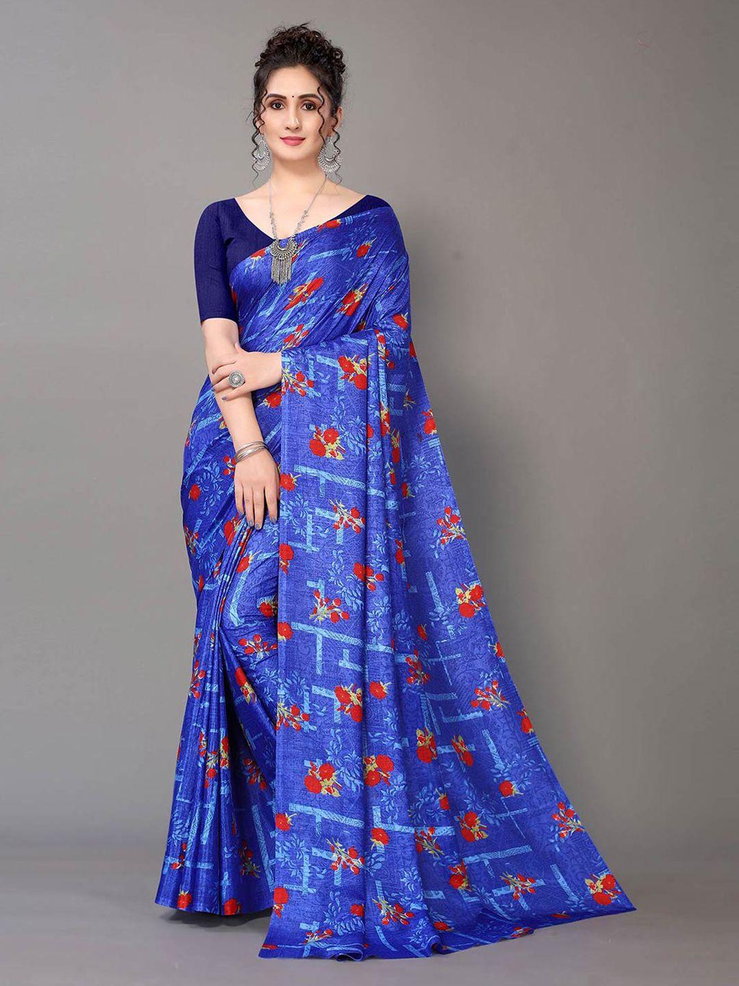 kalini floral printed art silk saree