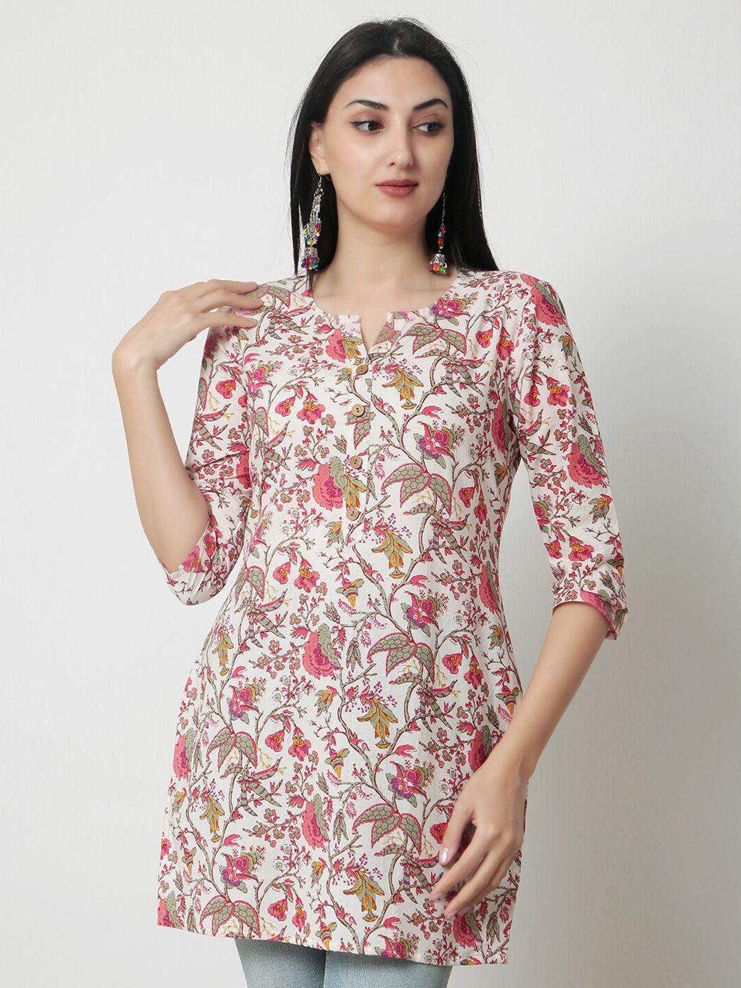 kalini floral printed cotton opaque casual top