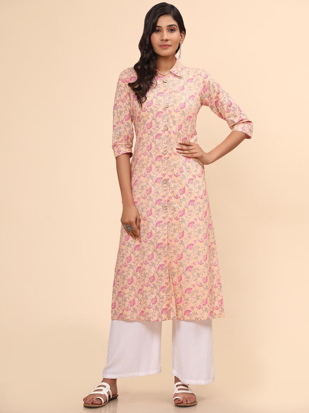 kalini floral printed cotton regular kurta