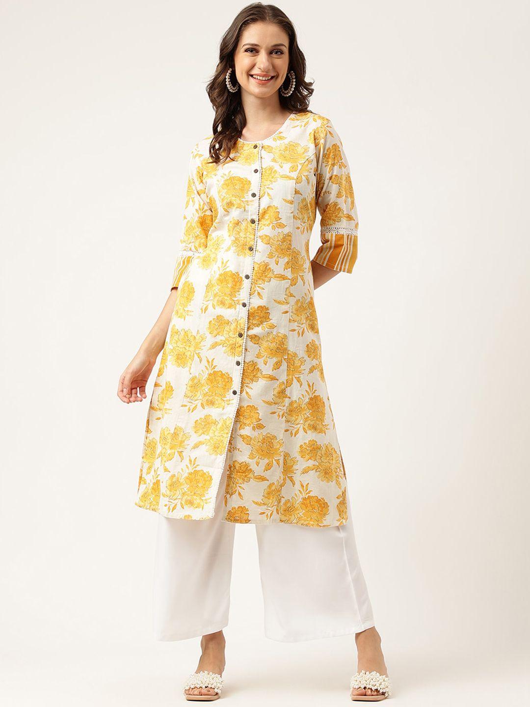 kalini floral printed cotton straight kurta