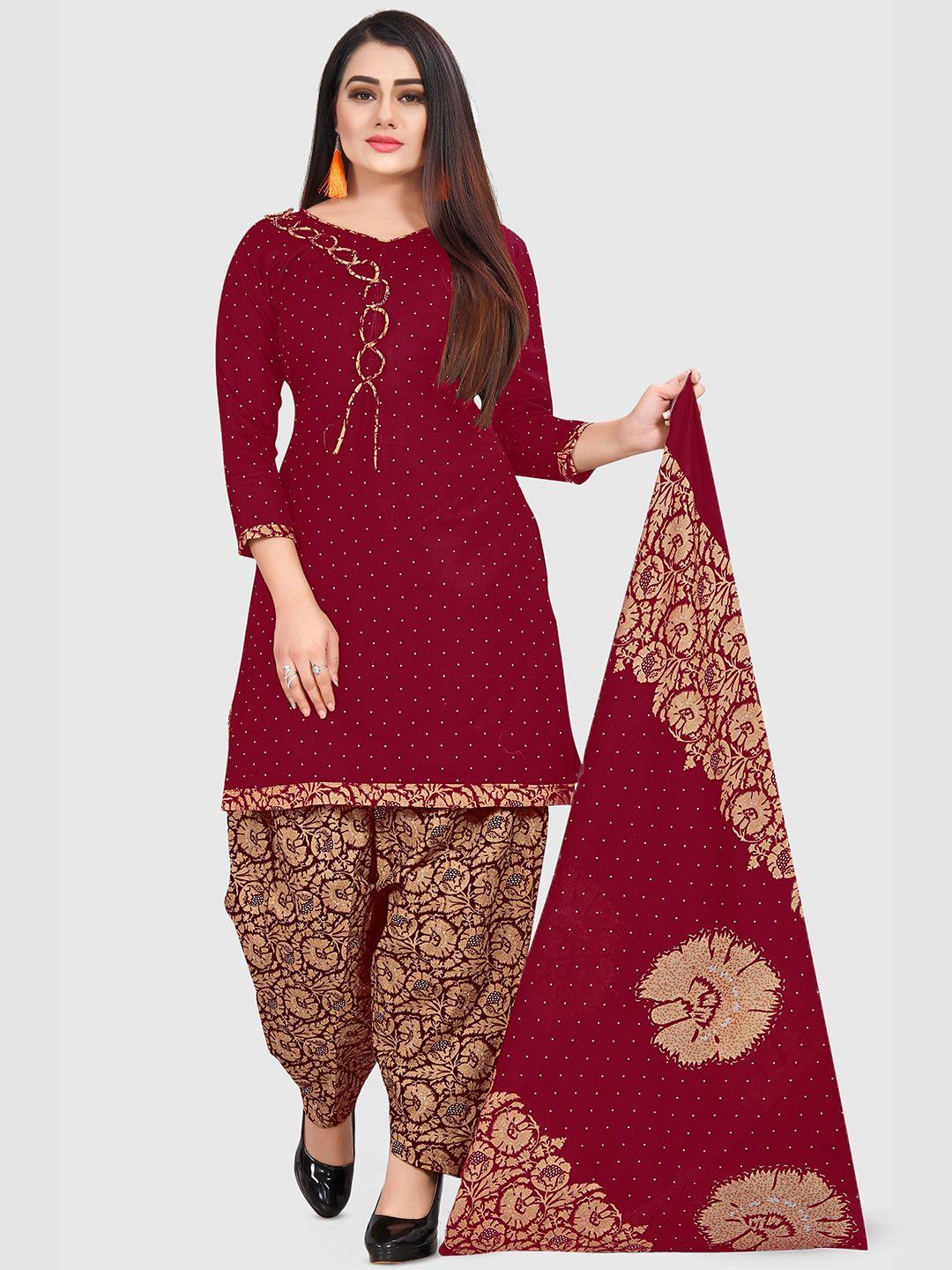 kalini floral printed cotton unstitched dress material
