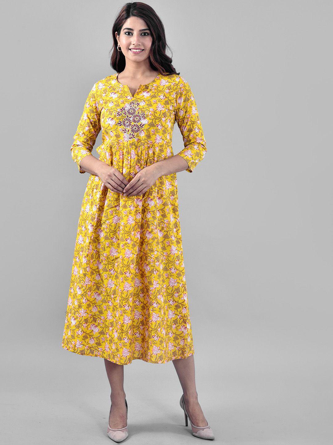 kalini floral printed ethnic dress