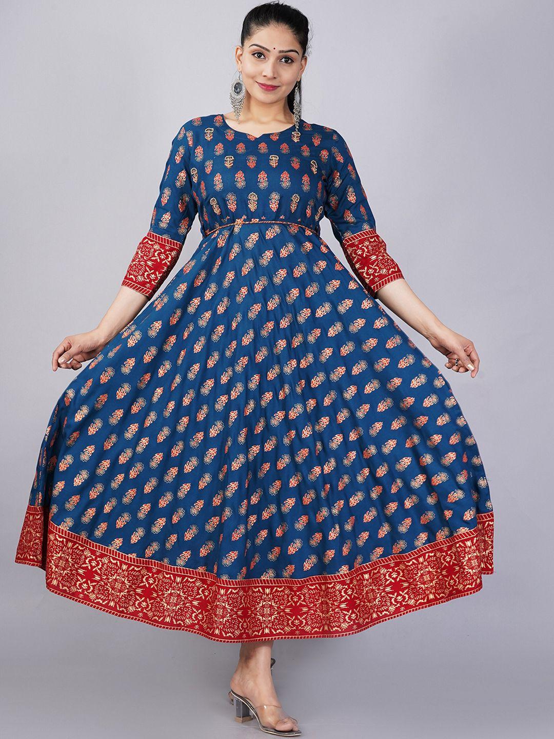kalini floral printed fit & fare maxi ethnic dresses