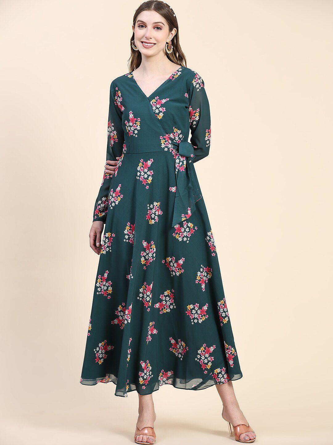 kalini floral printed fit & flare maxi gown dress