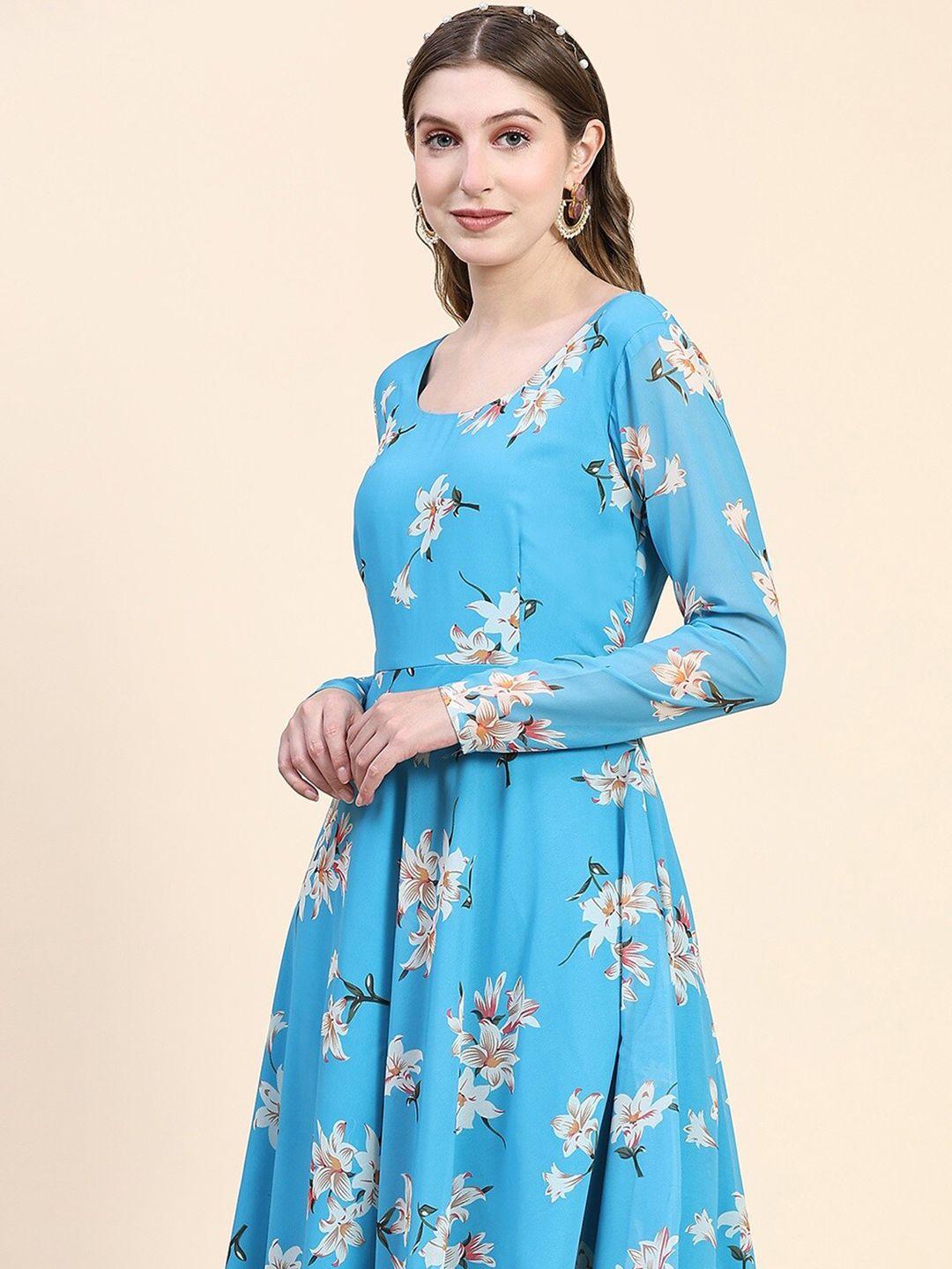 kalini floral printed fit & flare midi dress