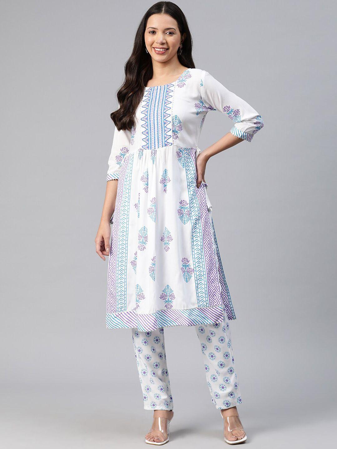 kalini floral printed kurta with trousers