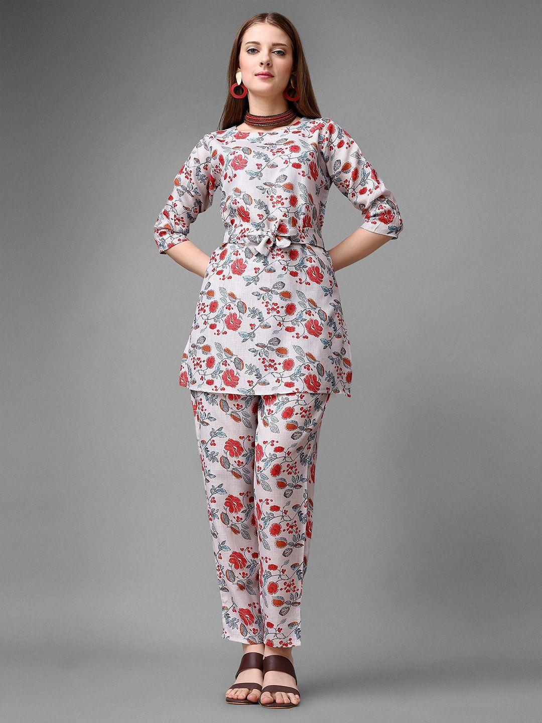 kalini floral printed linen tunic & trouser