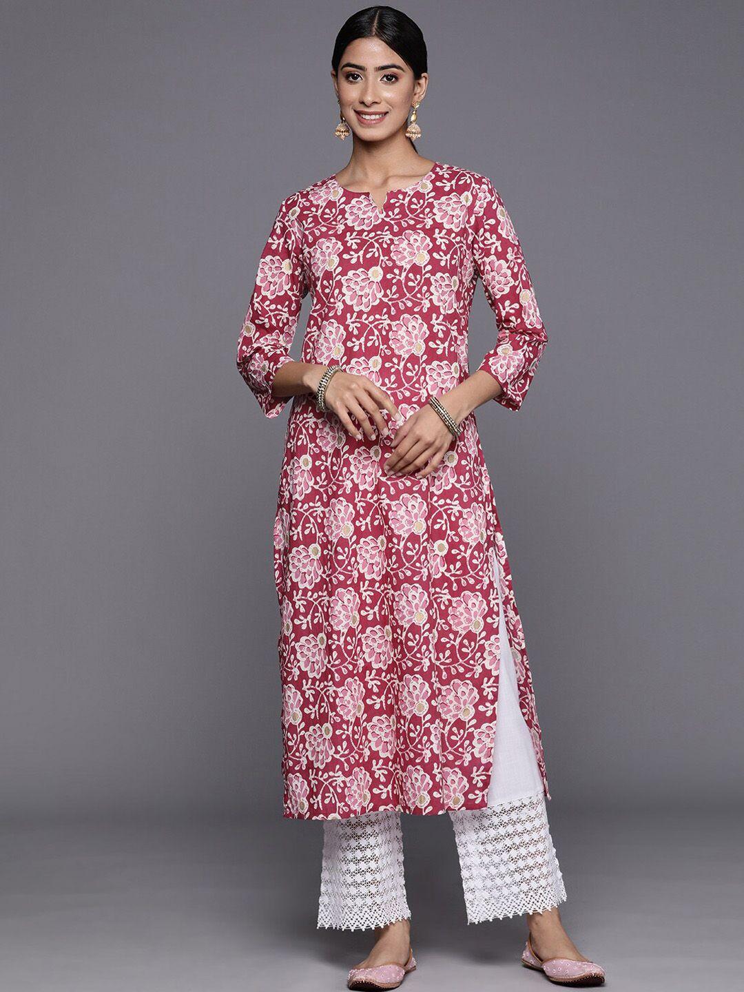 kalini floral printed pure cotton straight kurta