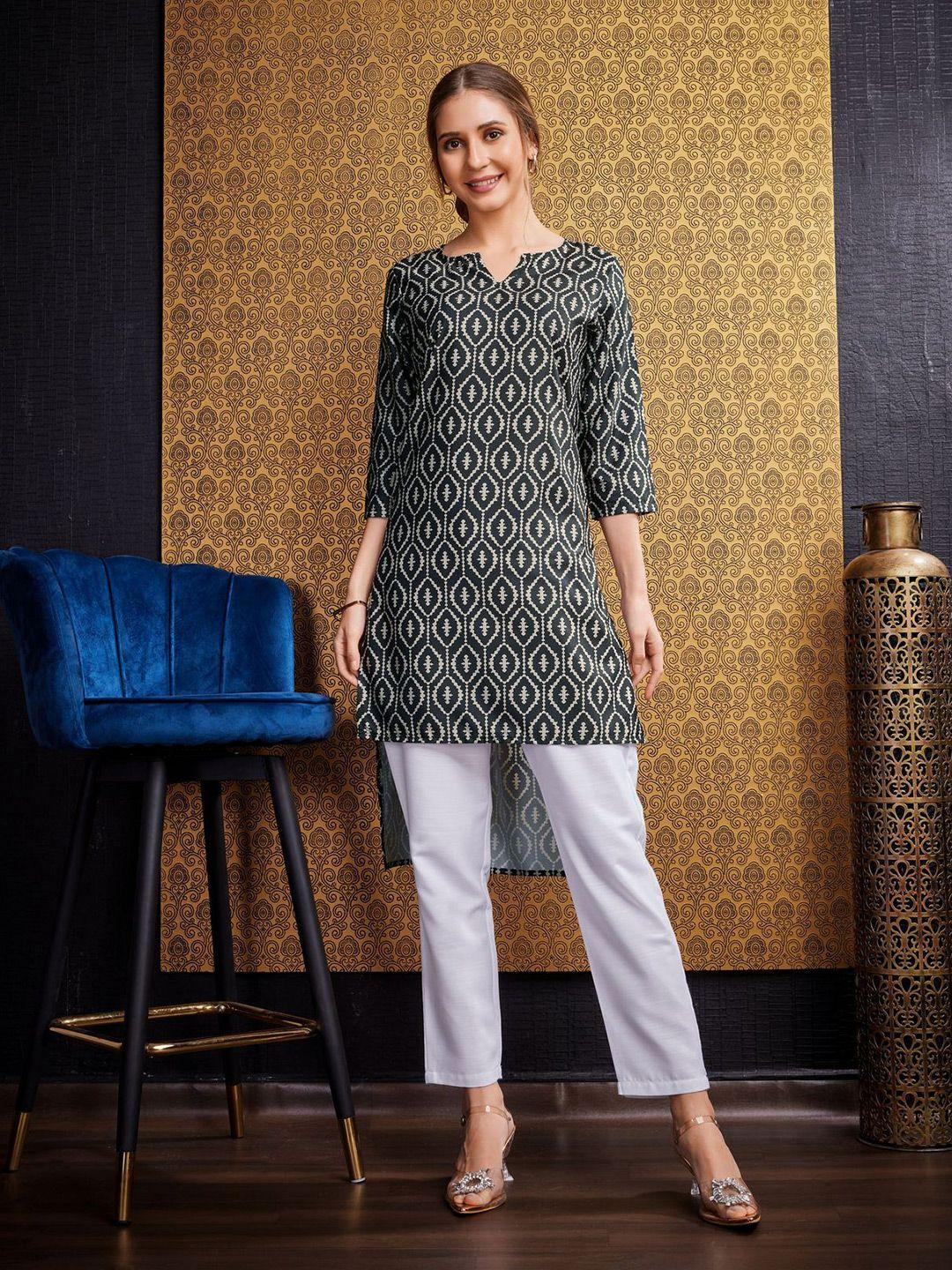 kalini floral printed pure crepe kurti