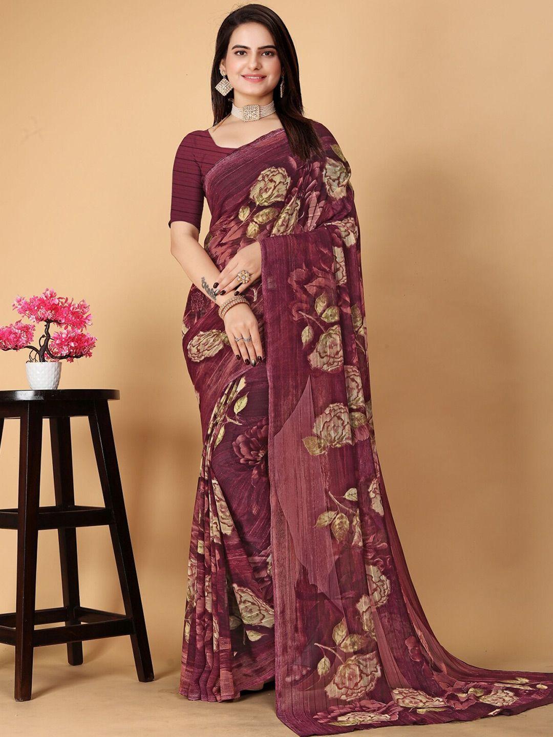 kalini floral printed pure georgette designer saree