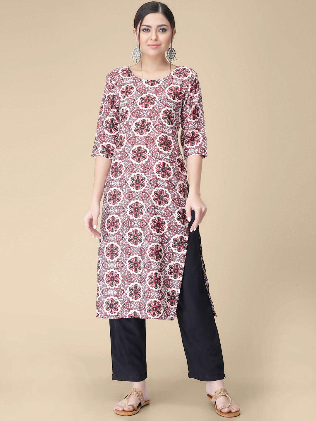 kalini floral printed regular kurta with trousers