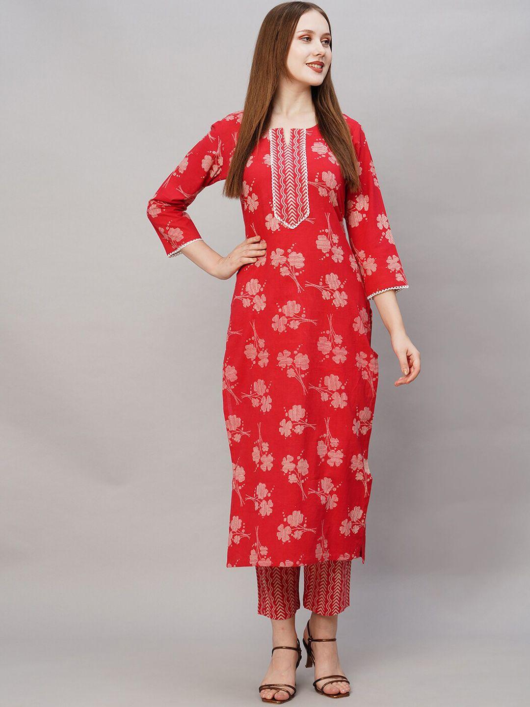 kalini floral printed regular kurta with trousers