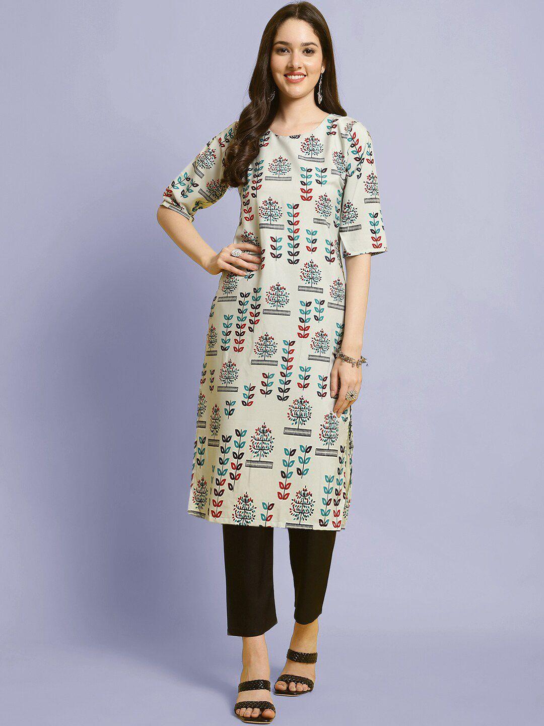 kalini floral printed regular kurta with trousers