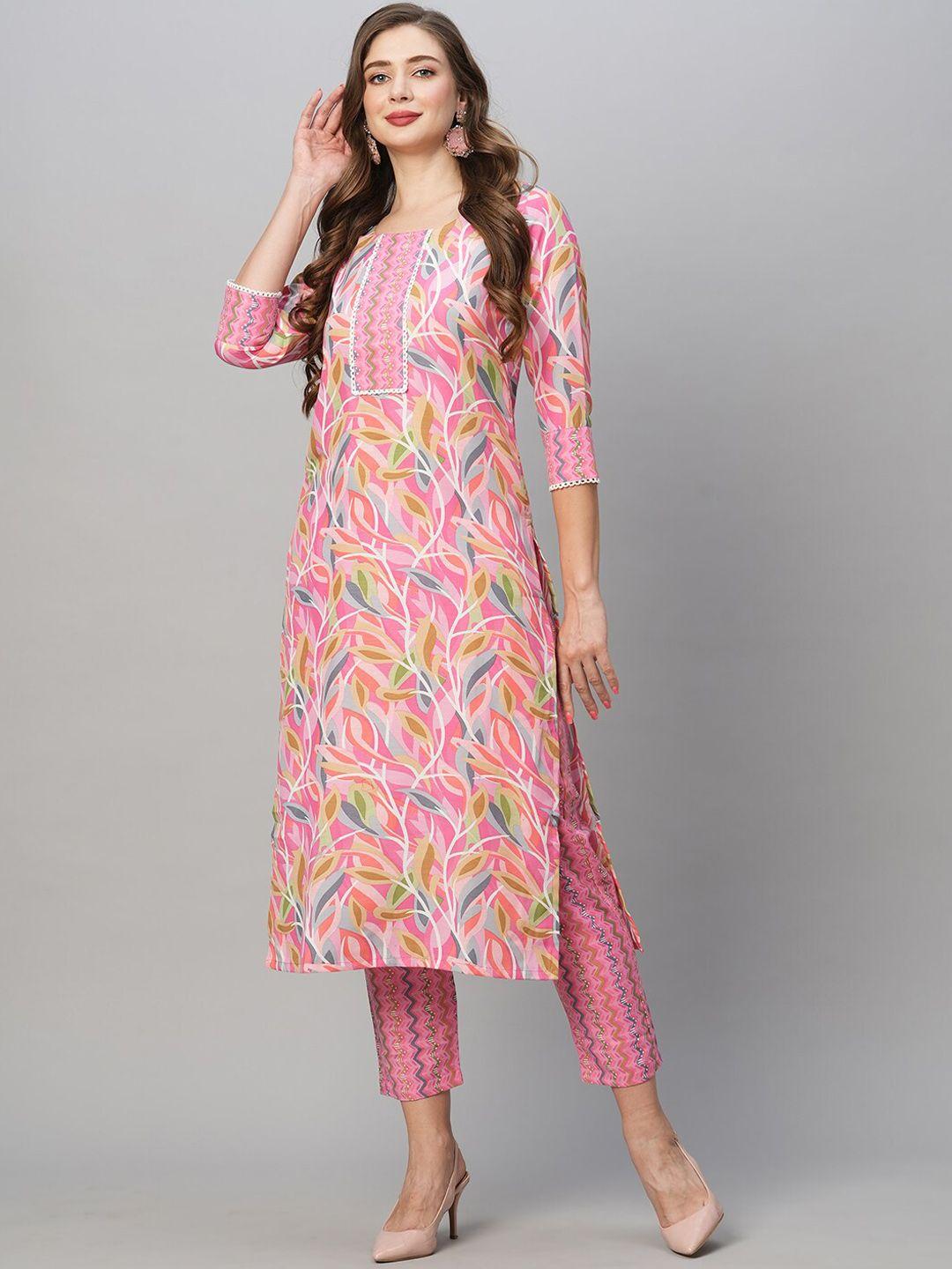 kalini floral printed regular kurta with trousers