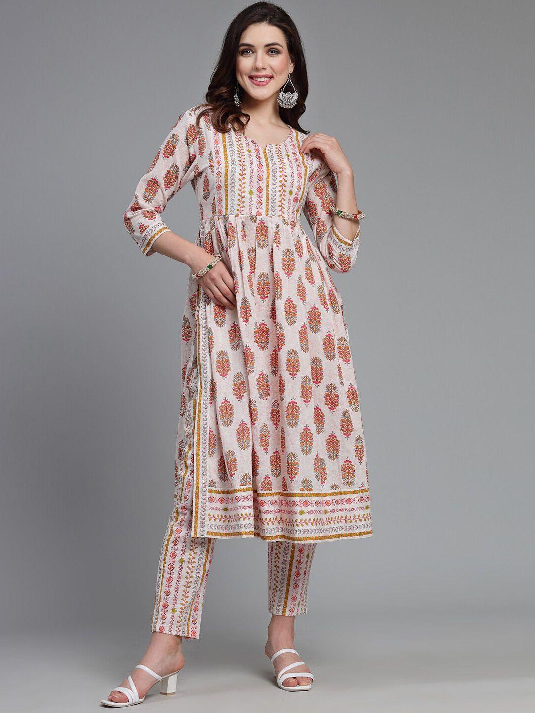 kalini floral printed regular pure cotton kurta with palazzos