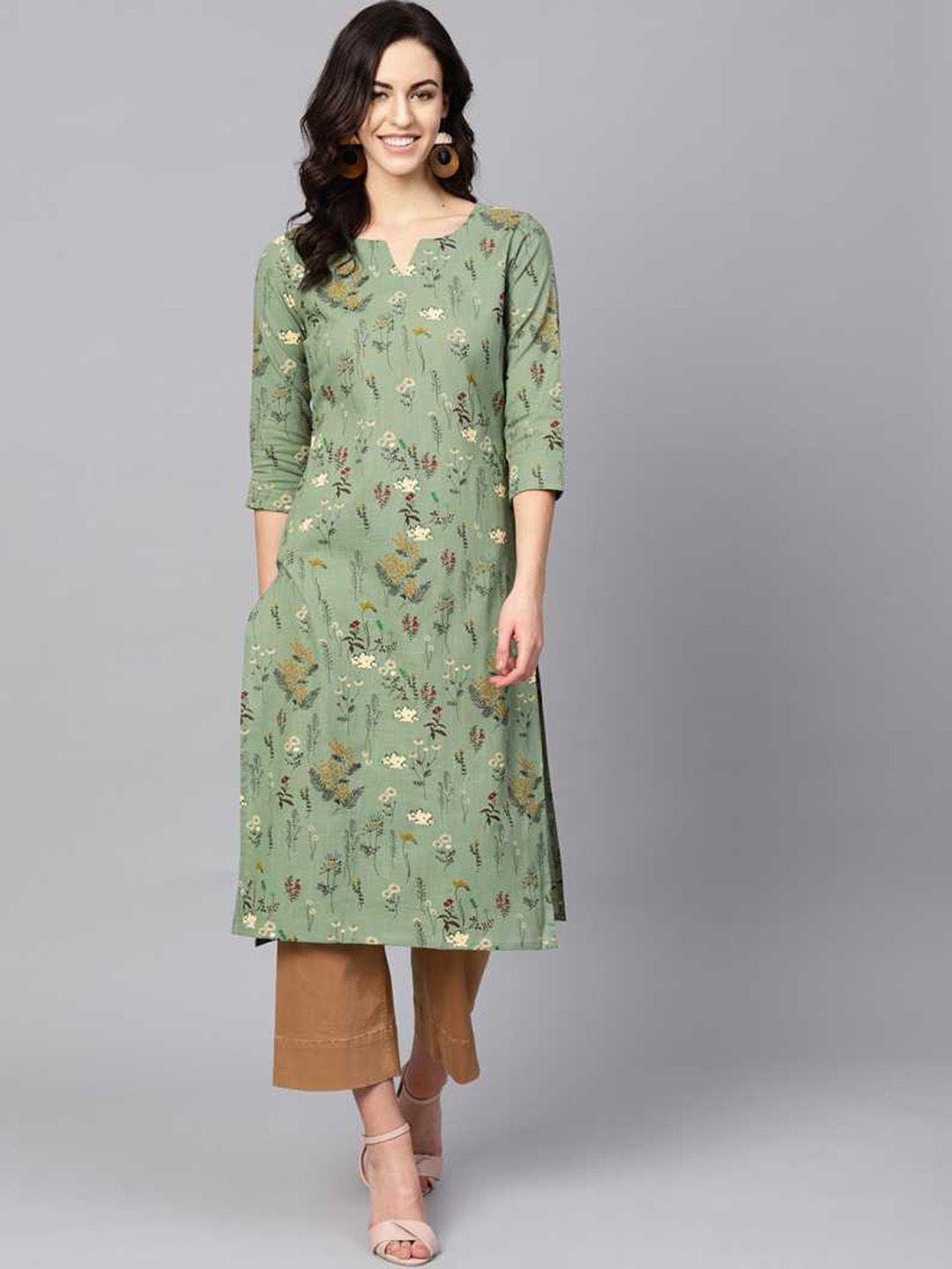 kalini floral printed round neck kurta