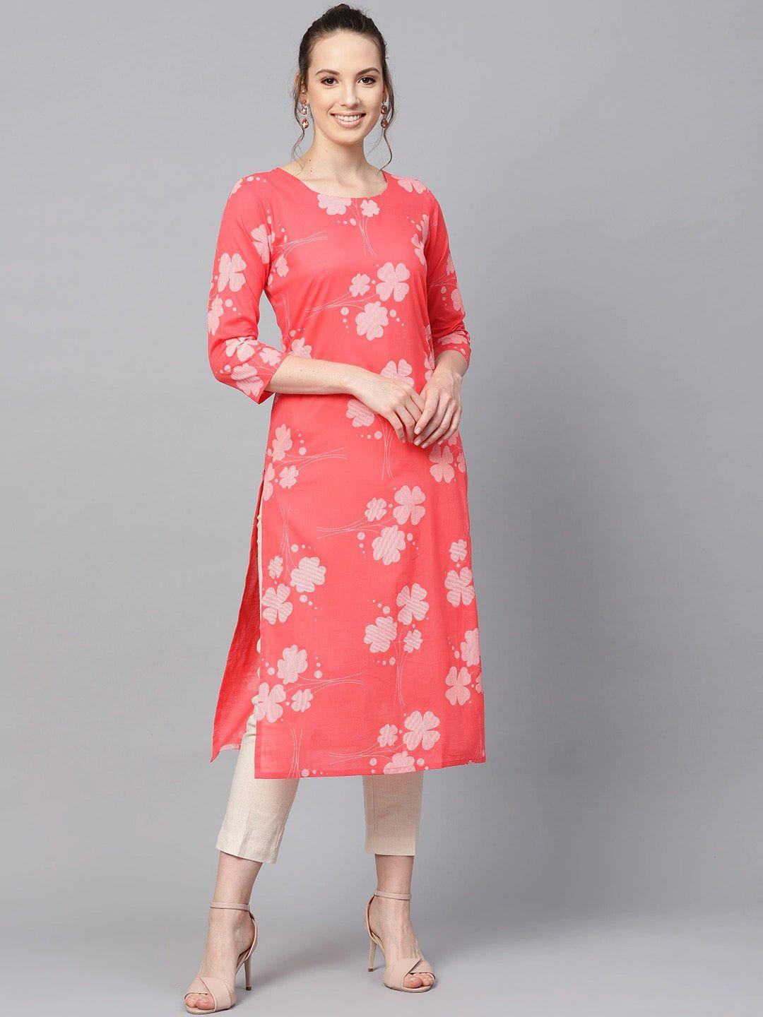 kalini floral printed round neck kurta