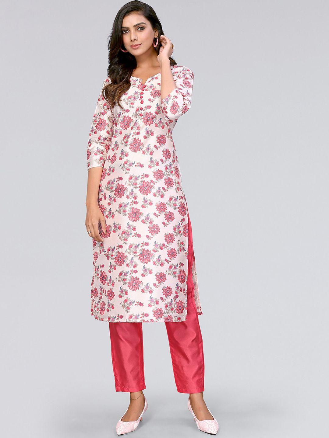 kalini floral printed round neck regular kurta with trousers