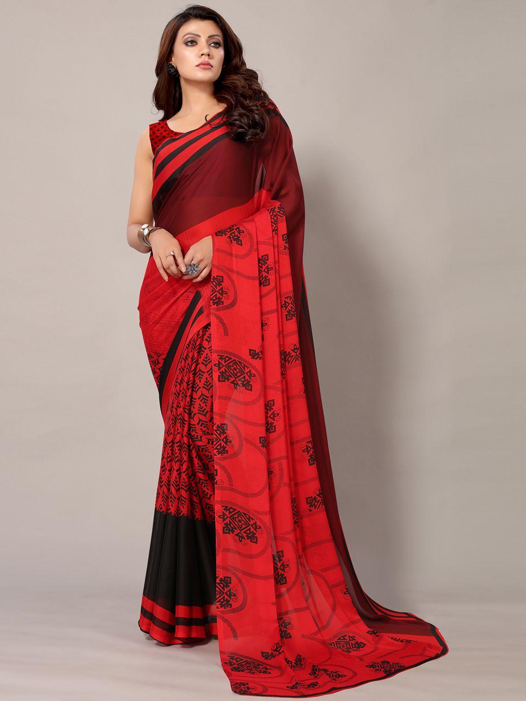 kalini floral printed satin saree