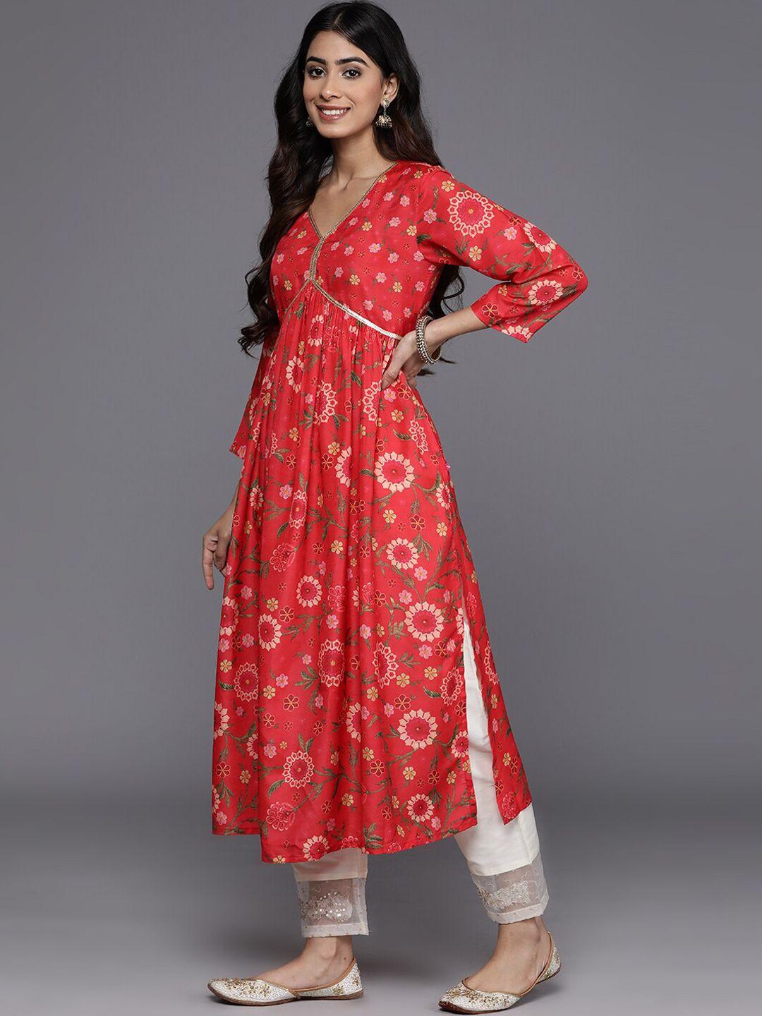 kalini floral printed sequinned a-line kurta