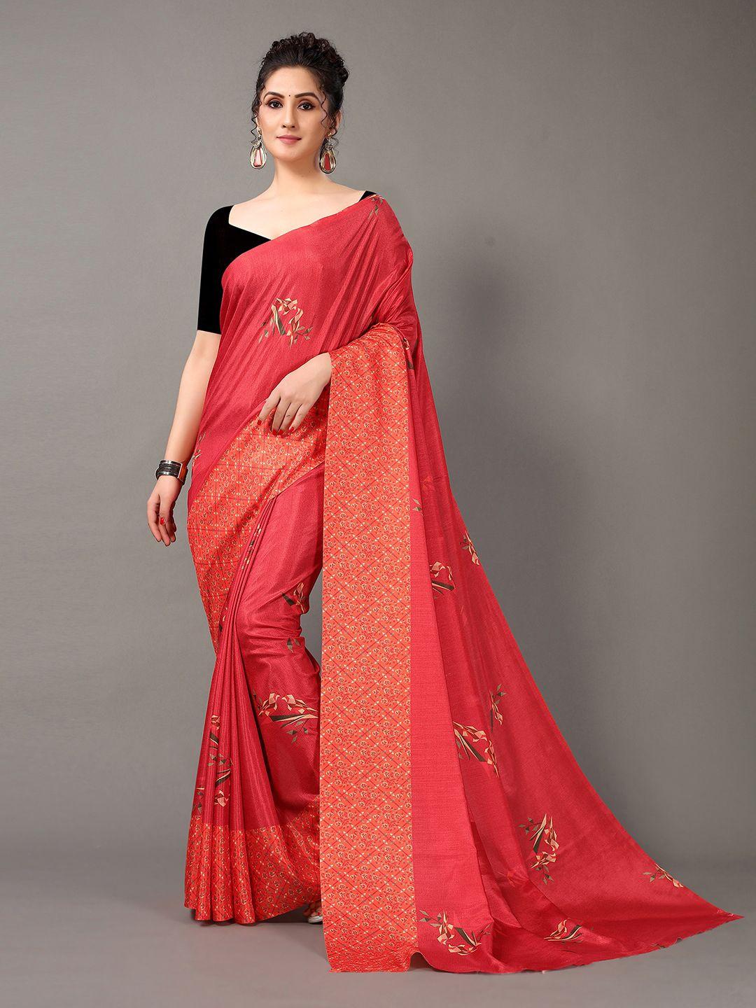 kalini floral printed silk blend saree