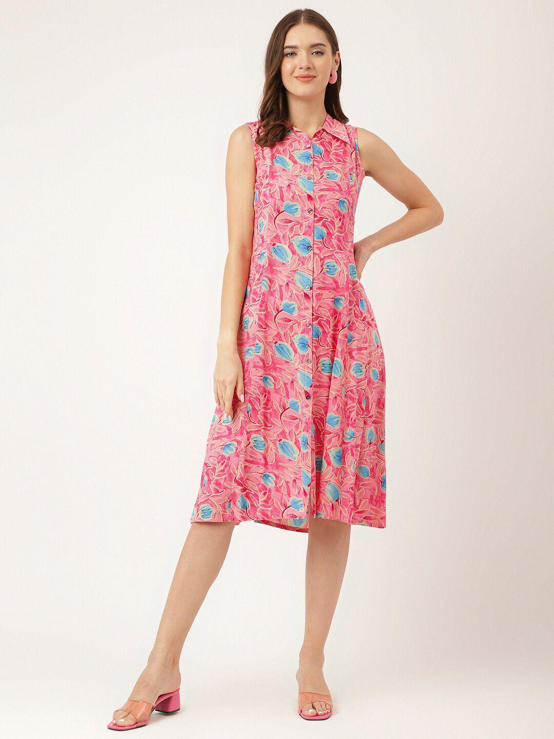 kalini floral printed sleeveless a-line midi dress