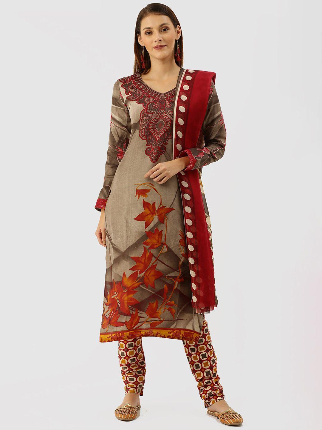 kalini floral printed unstitched dress material