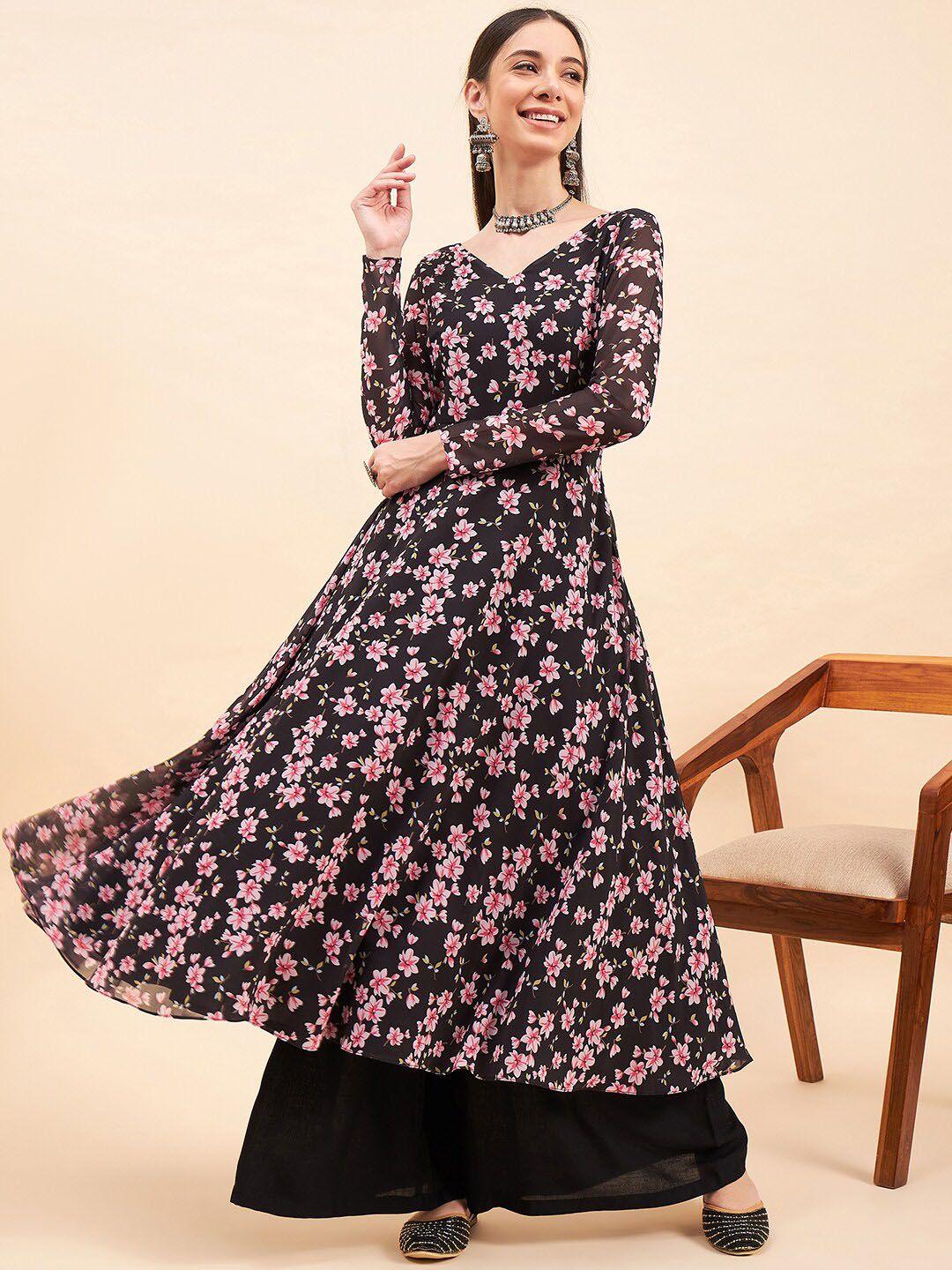 kalini floral printed v-neck a-line kurta